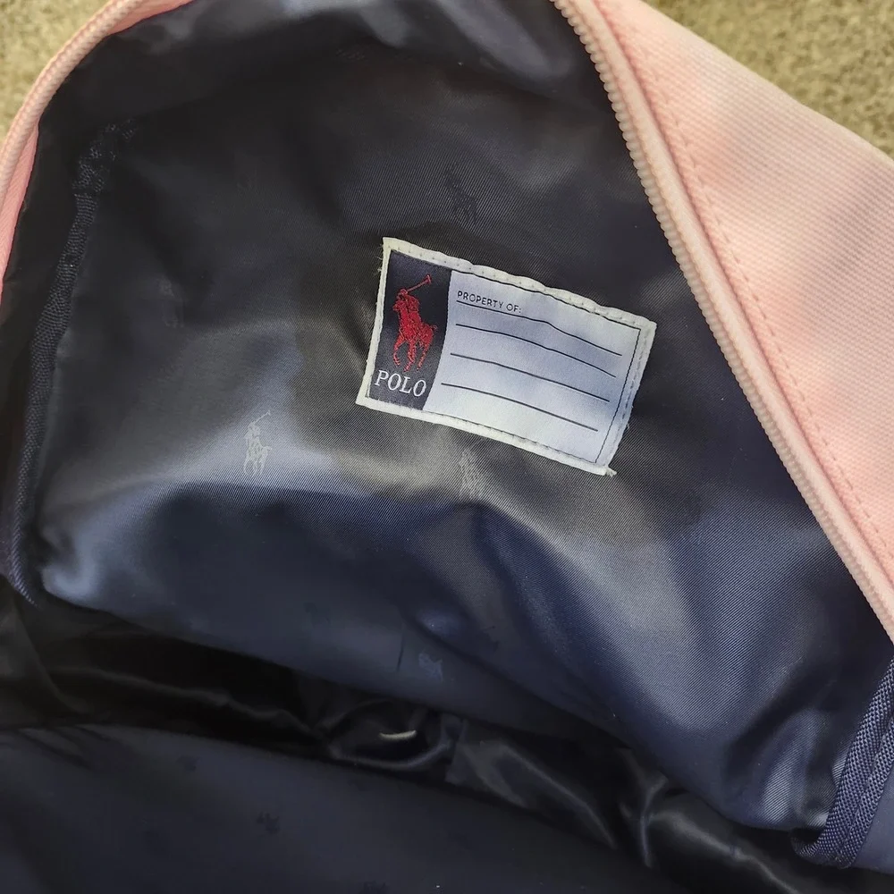 Polo Ralph Lauren Colorblock Backpack Navy Pink Yellow Teal with Pouch Designer